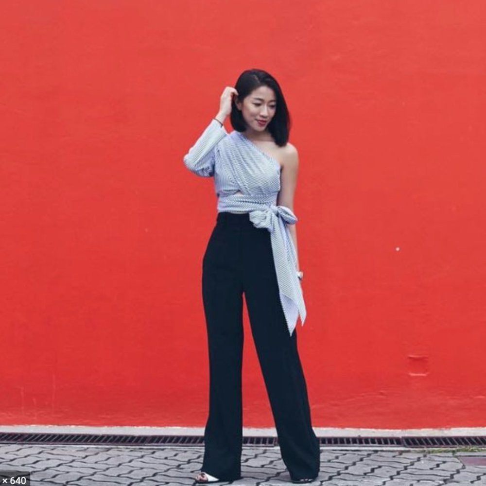 Style Mafia Striped Reese One-Shoulder Top